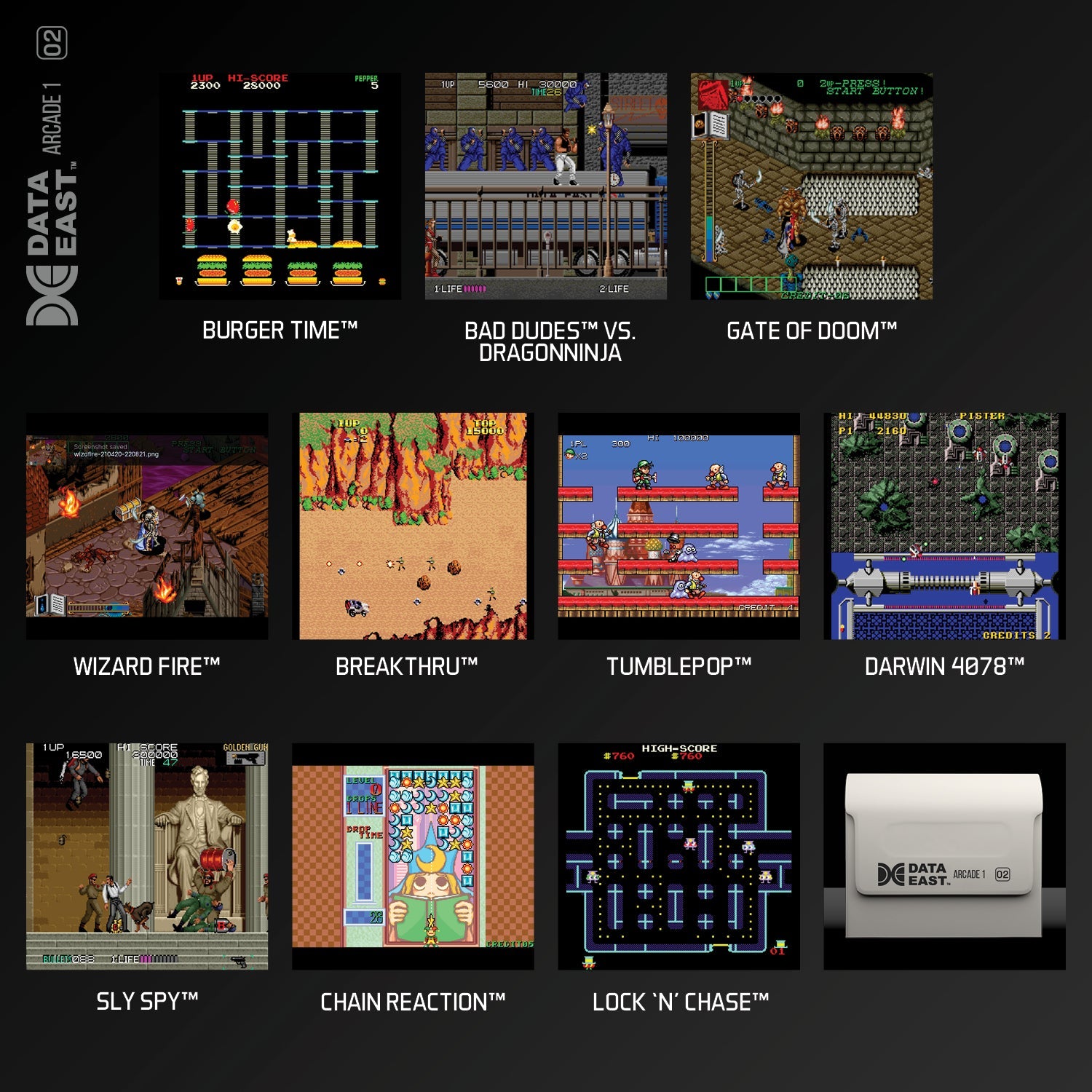 Evercade Cartridge #2 - Data East Arcade Cartridge 1 (EFIGS)