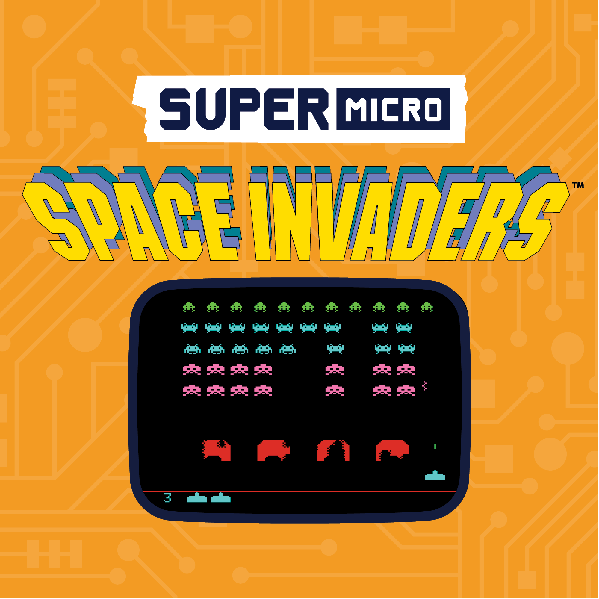 Super Micro Retro Playable Gaming Keychain - Space Invaders