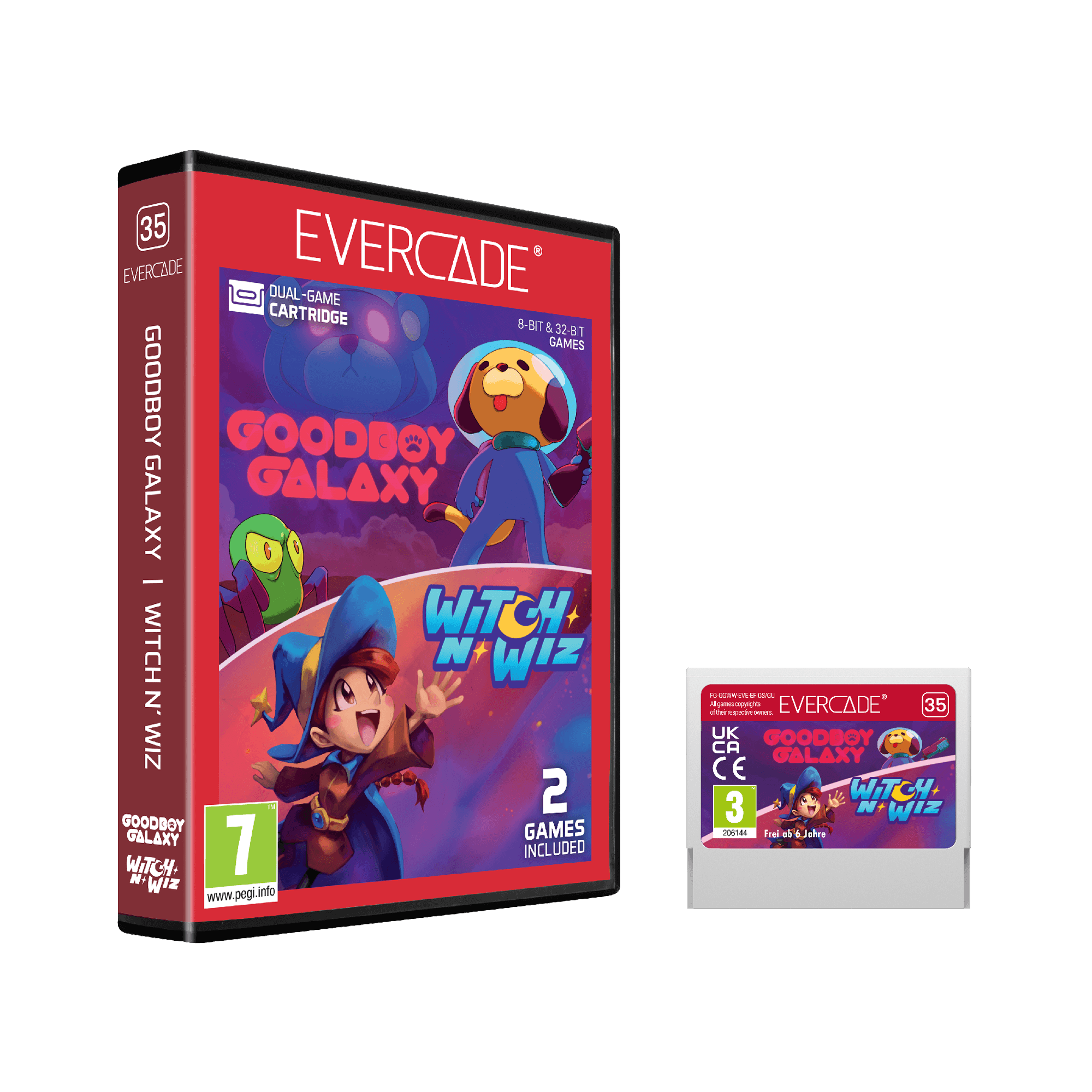 Evercade Cartridge #35 - Goodboy Galaxy/Witch 'n' Wiz Dual Cart