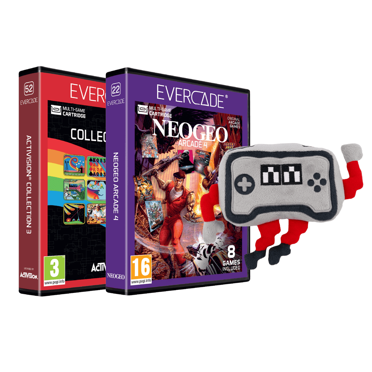 Evercade Bundle: #52 Activision Collection 3 + #22 NEOGEO Arcade 4 + C