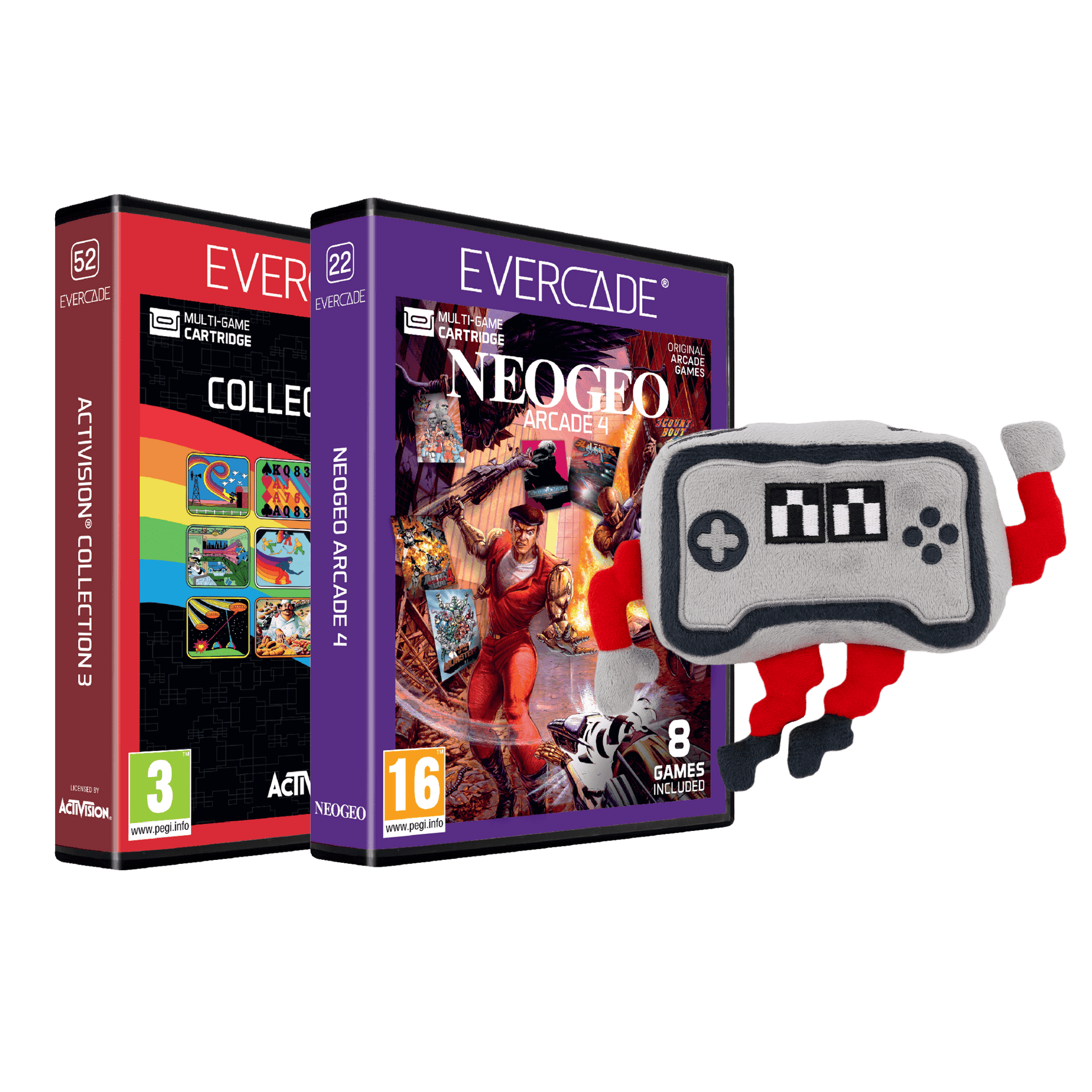 Evercade Bundle: #52 Activision Collection 3 + #22 NEOGEO Arcade 4 + C