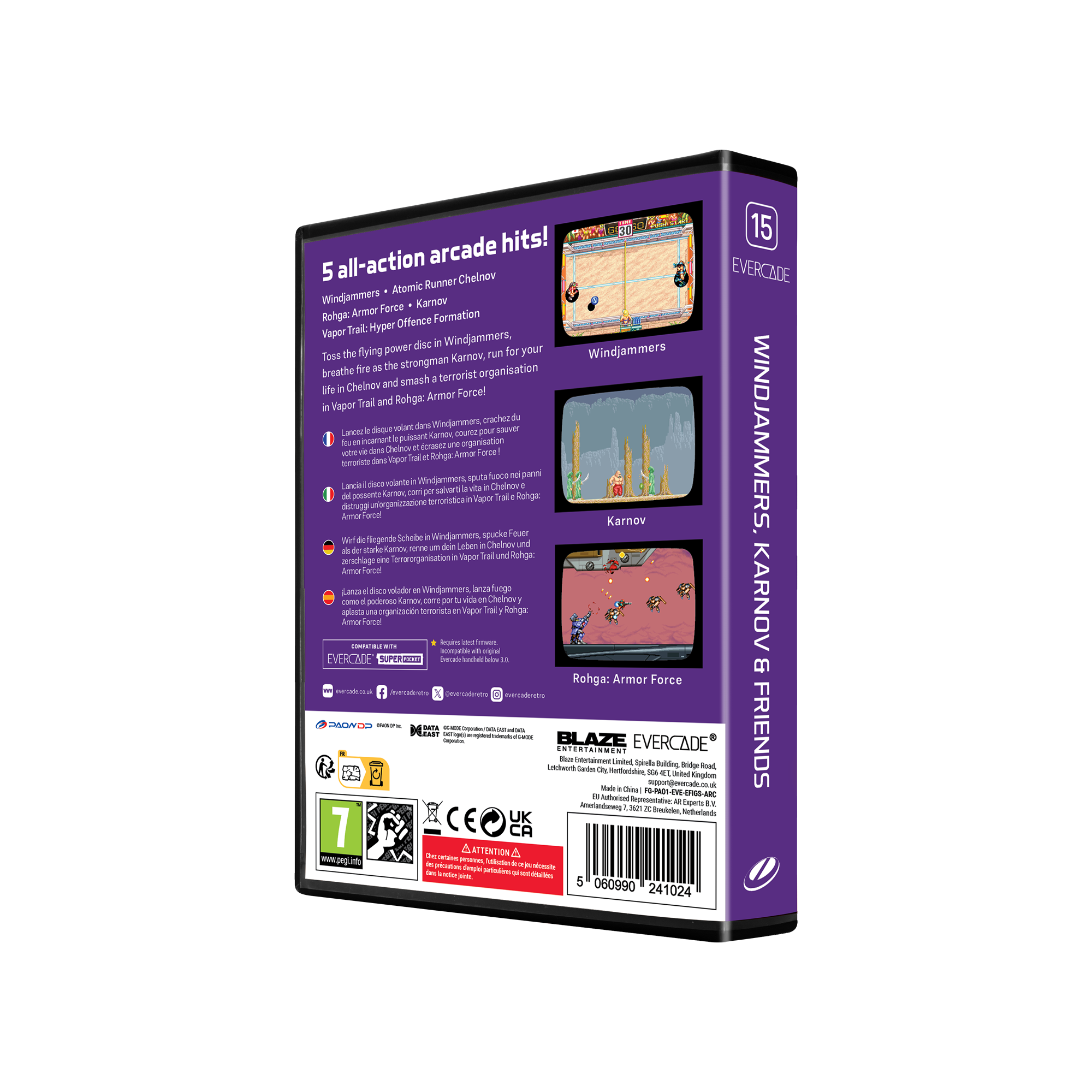 Evercade Cartridge #15 - Windjammers, Karnov & Friends