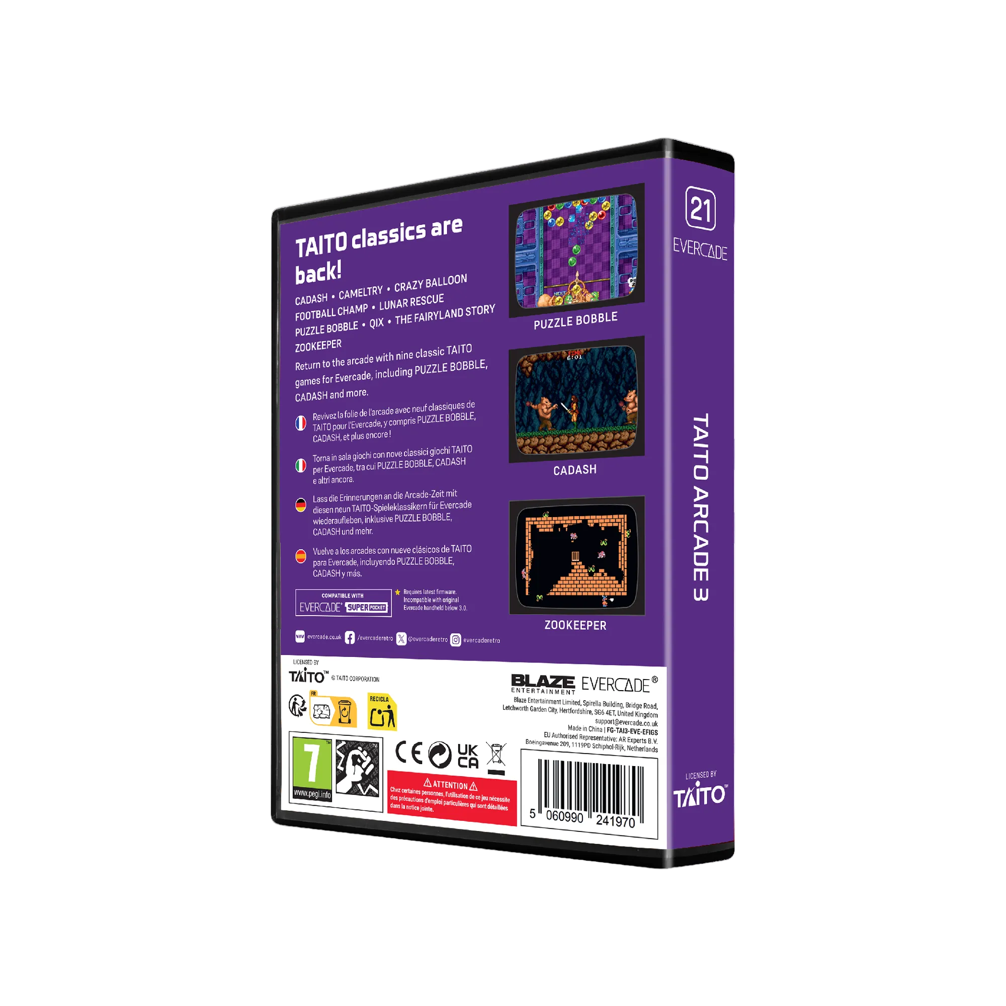 Evercade Bundle: #49 Turrican Collection + #21 TAITO Arcade 3 + Cadey Socks