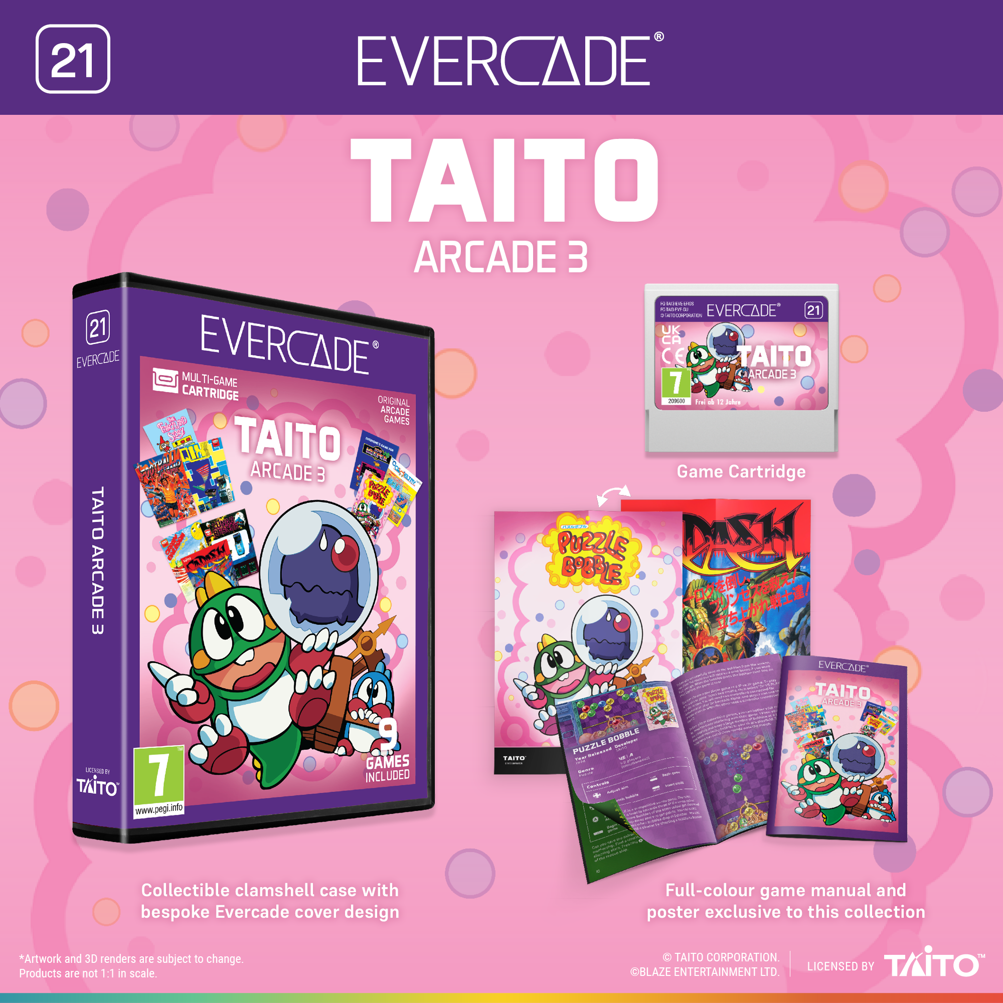 Evercade Bundle: #49 Turrican Collection + #21 TAITO Arcade 3 + Cadey Socks