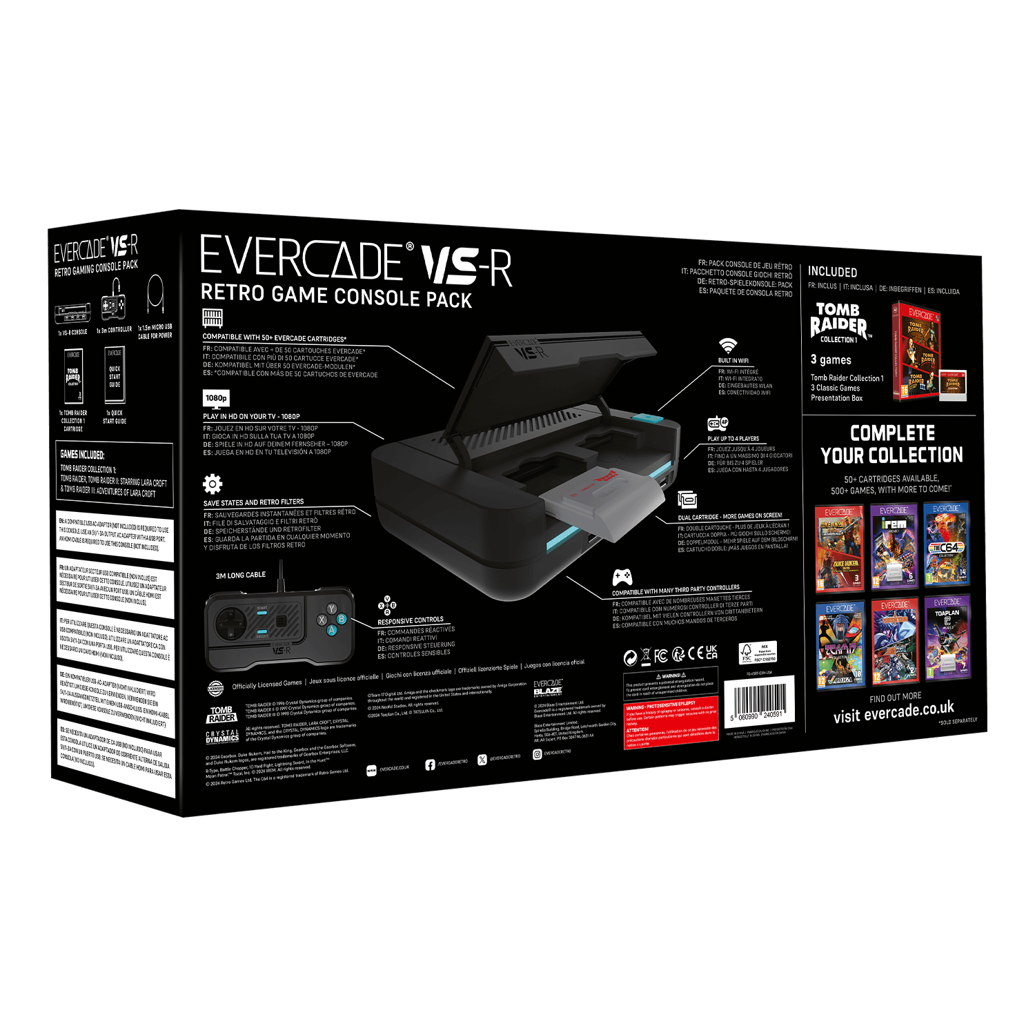 Evercade VS-R Tomb Raider Collection Edition with Controller – Charcoal Grey