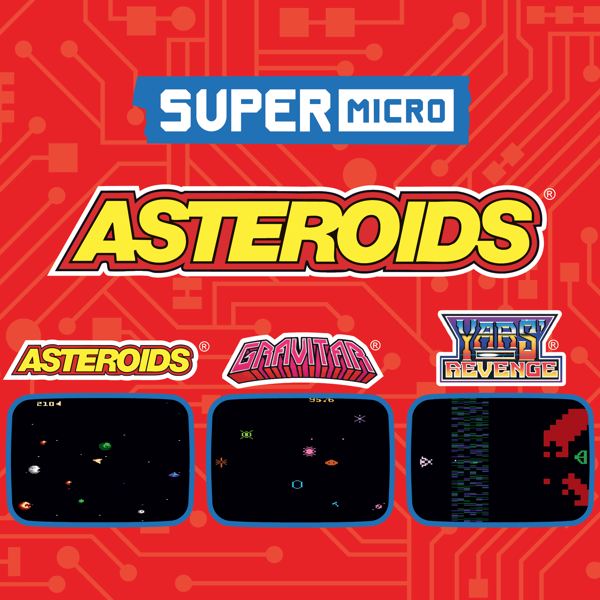 Super Micro Atari Retro Playable Gaming Keychain – Asteroids, Gravitar & Yars Revenge