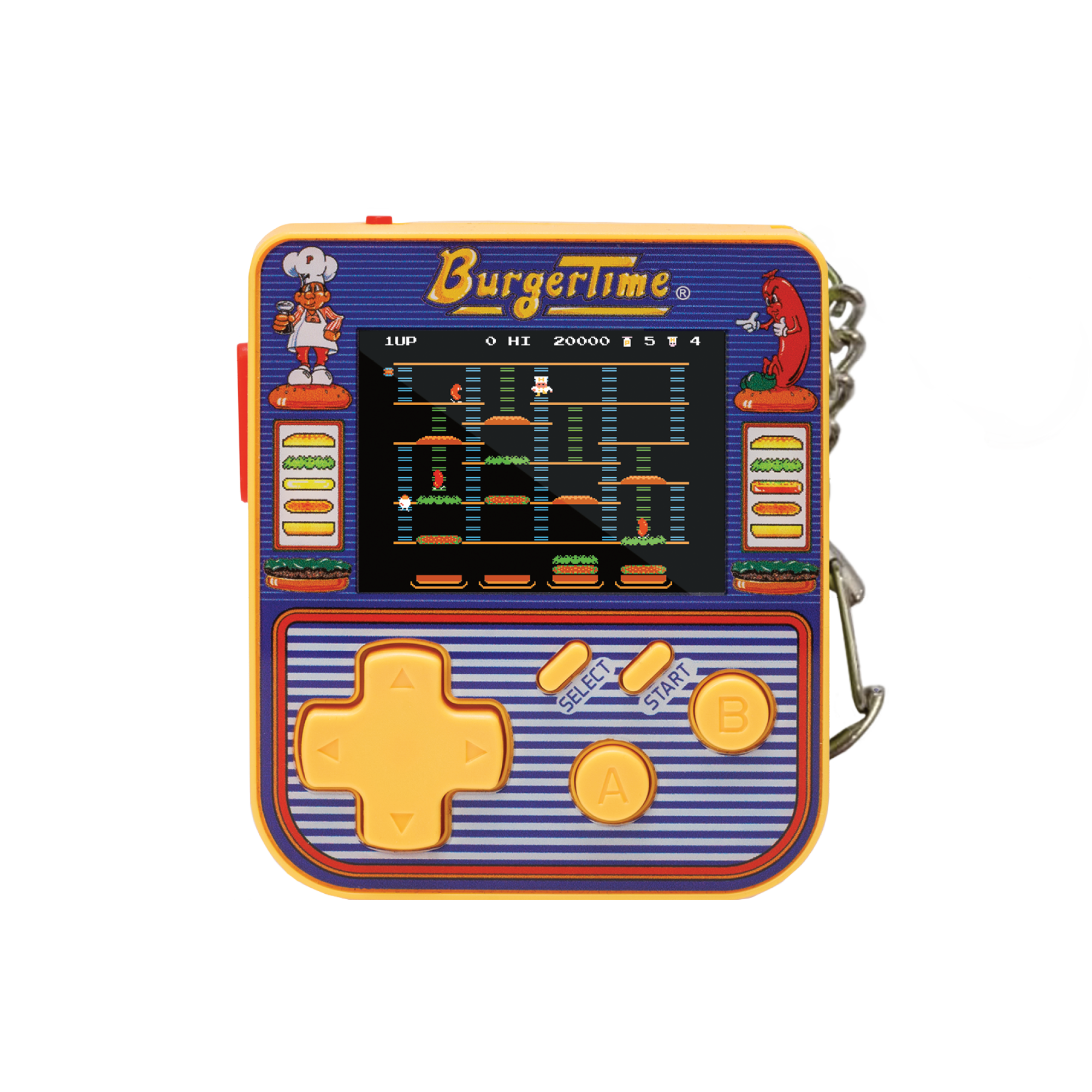 Super Micro Data East Retro Playable Gaming Keychain – BurgerTime, Karate Champ & Side Pocket