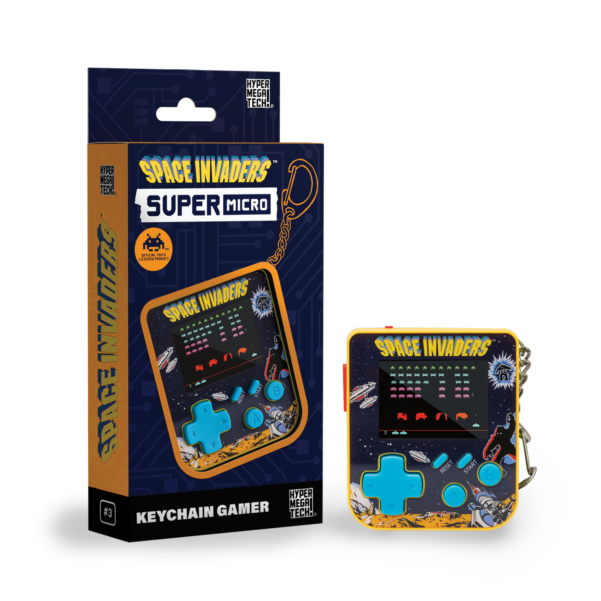 Super Micro Retro Playable Gaming Keychain - Space Invaders